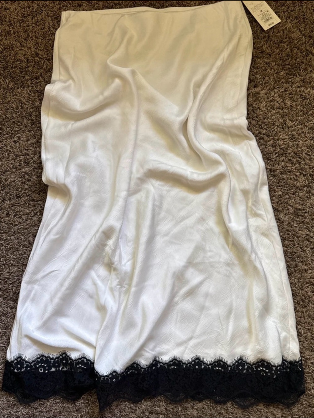 Lace Trim Midi Skirt